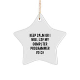 Funny Computer Programmer Gifts, Star Ornament for Christmas, Keep Calm Gift from Friends for Computer Programmer, Unique Computer Programmer Presents - Image 1
